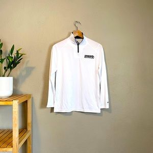 Iowa Hawkeyes White Gymnastics Half Zip Pullover